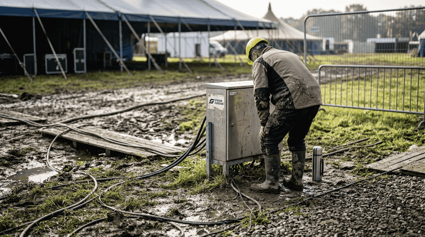 Hoe werkt stroomdistributie in bouw en events 2026